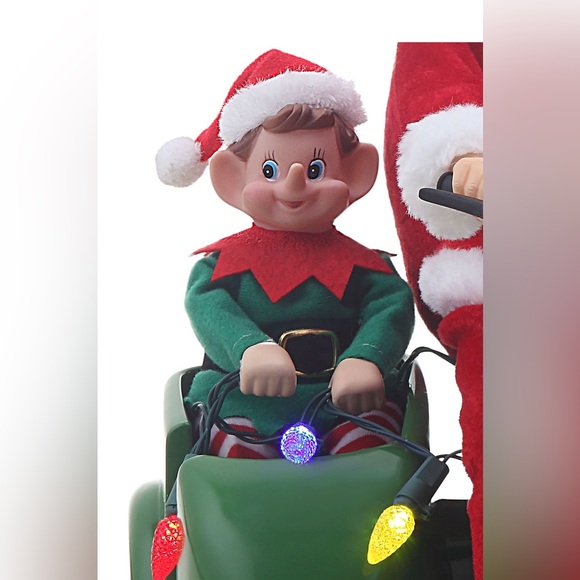 ❤️NEW Mr. Christmas Motorcycling Santa with Sidecar (15”) - Picture 6 of 10
